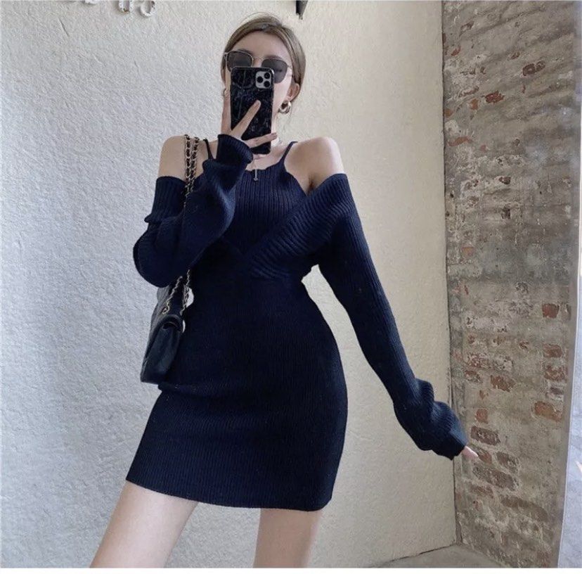 Black body hugging dress, Women's Fashion, Dresses & Sets, Dresses on ...