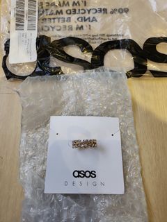 Bnwt asos 14k gold pleated ring