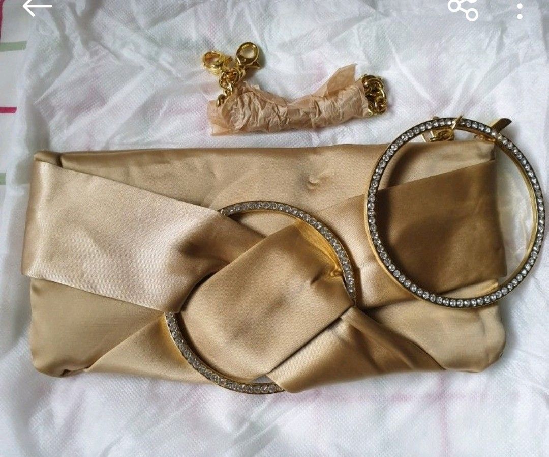 Gold satin clutch bag cheap