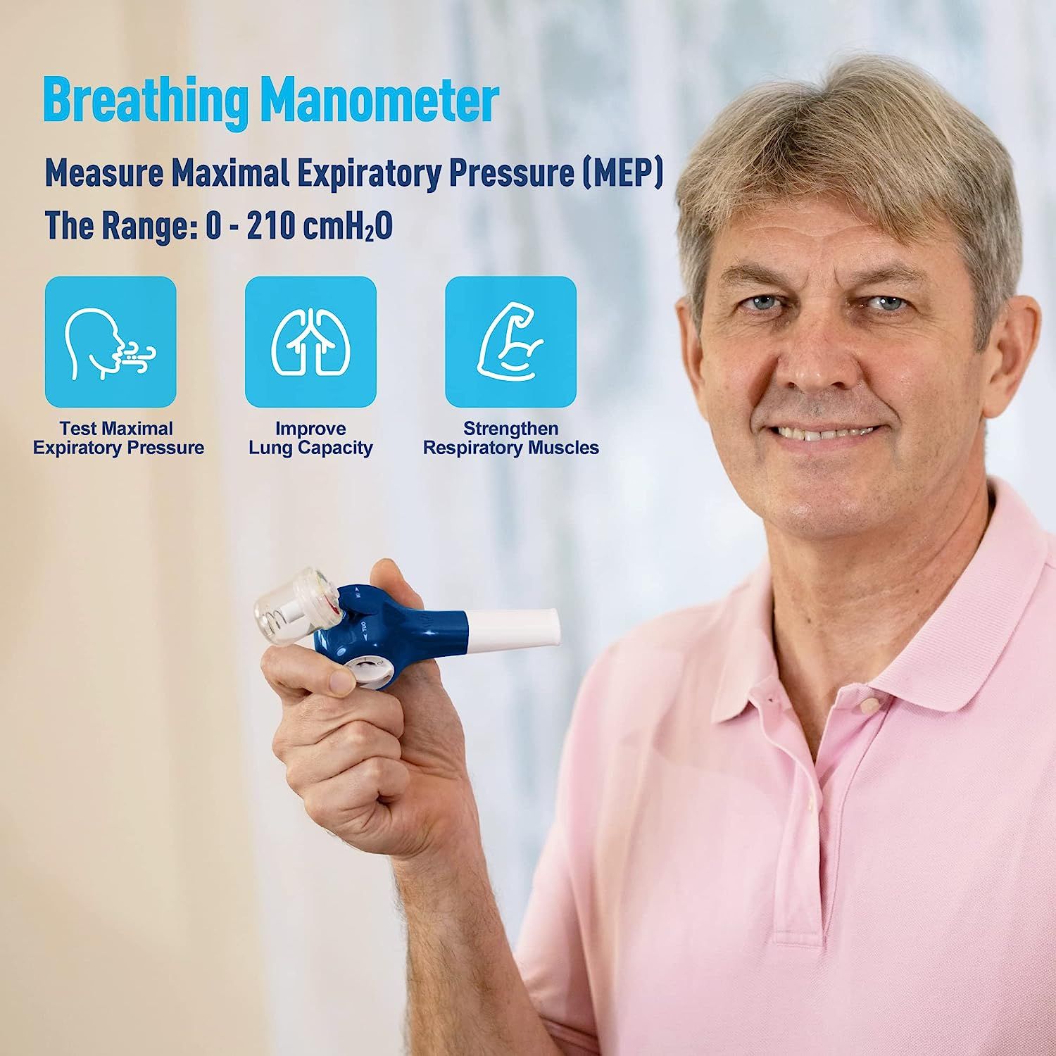Breathing Exercise Device for Lungs Natural Breathing Trainer Lung