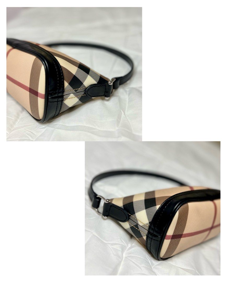 Burberry Vintage Nova Check Beige x Brown Pochette Shoulder Bag