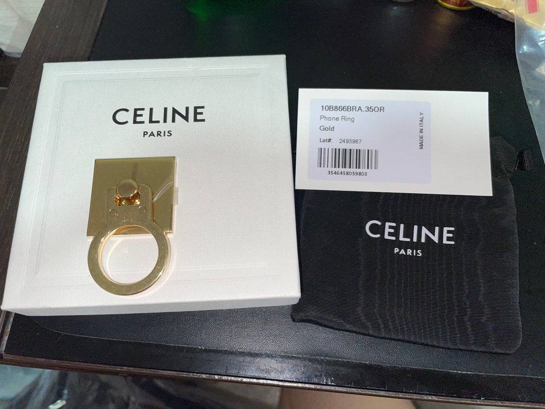 Celine Brass Phone Ring Gold