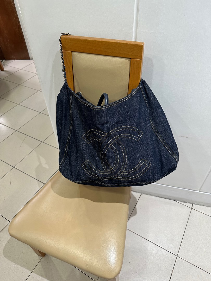 Chanel denim hobo bag, Luxury, Bags & Wallets on Carousell
