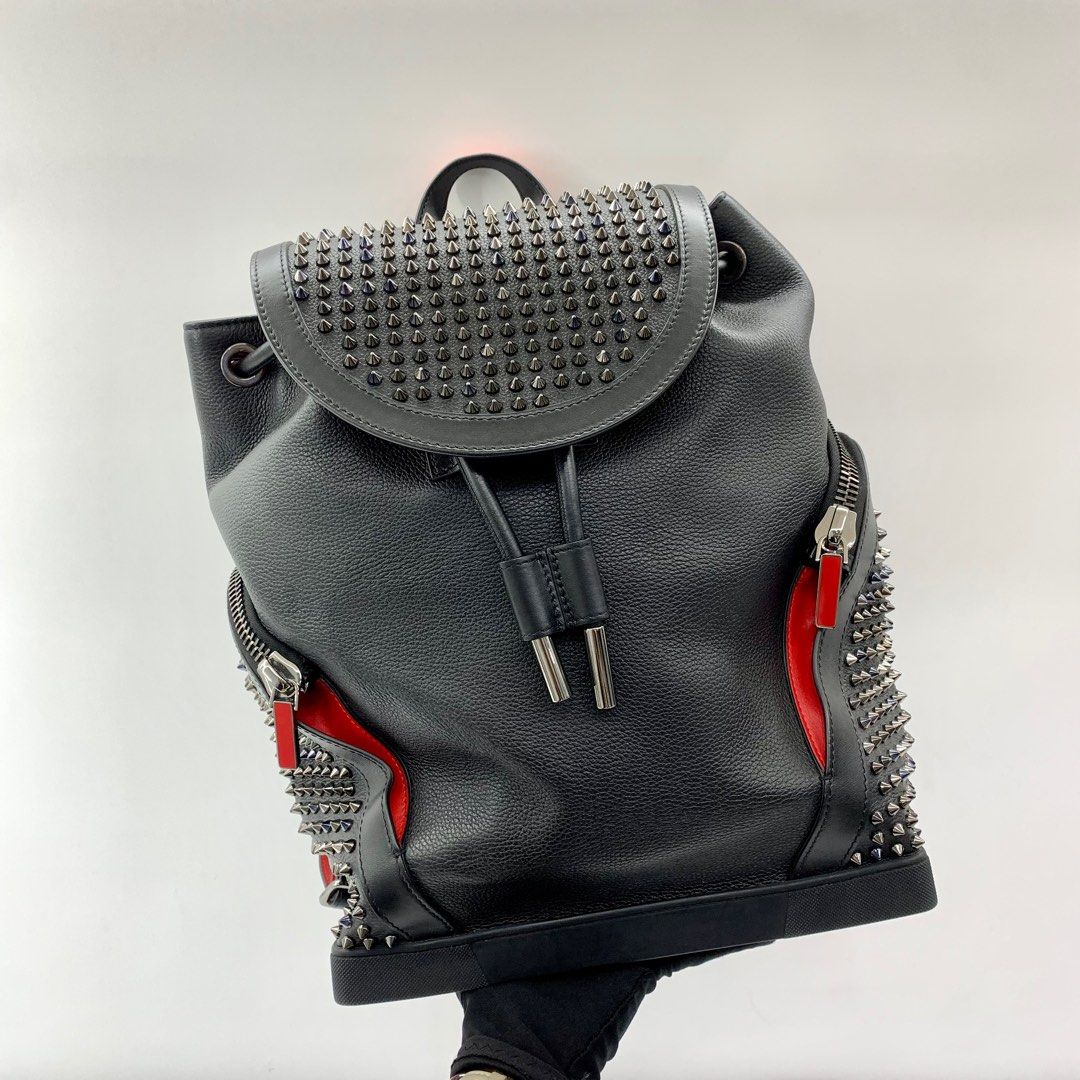 CHRISTIAN LOUBOUTIN EXPLORAFUNK STUDS BLACK LEATHER BACK PACK