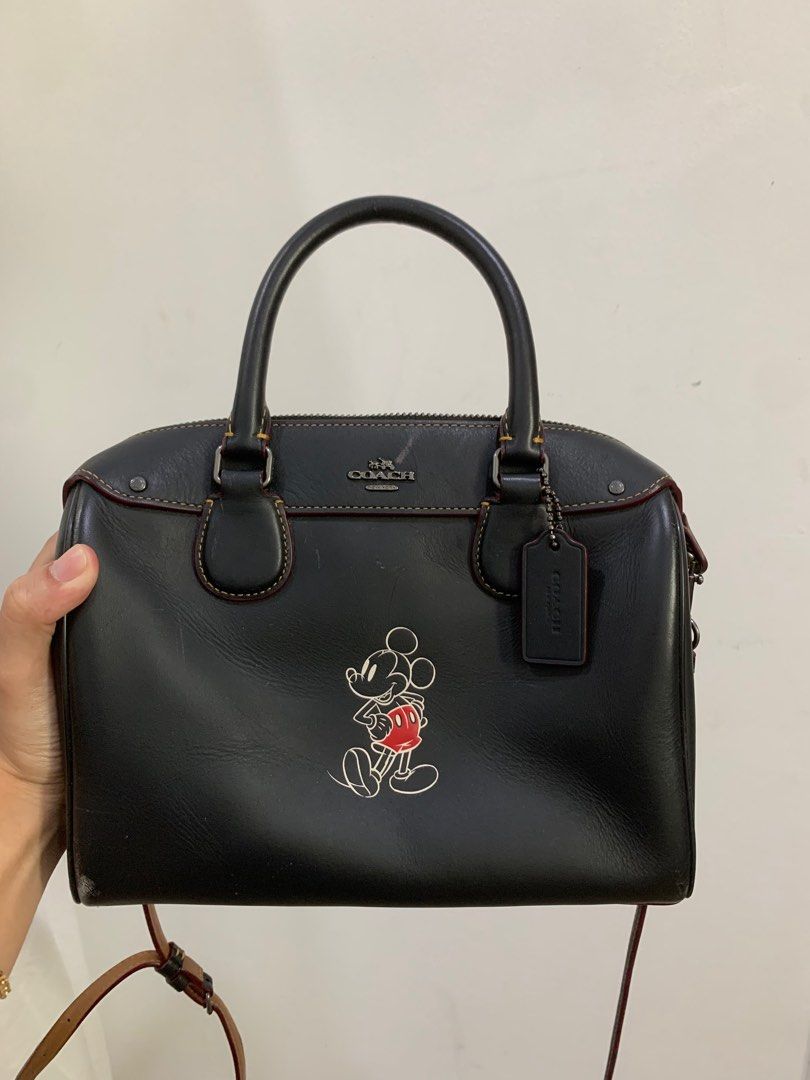 Disney x Coach Mini Bennett in Black Smooth Leather with Mickey