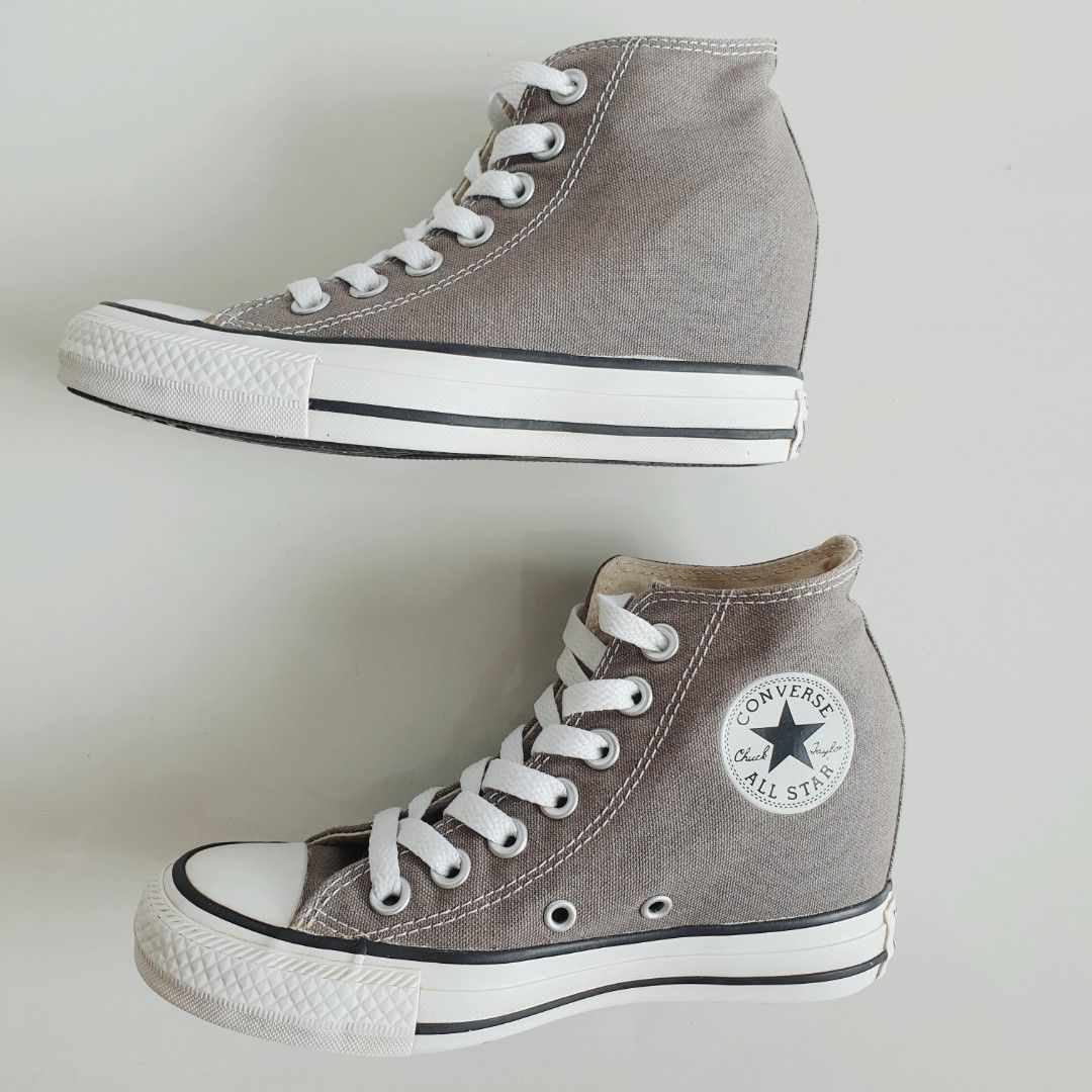 Grey converse wedges discount