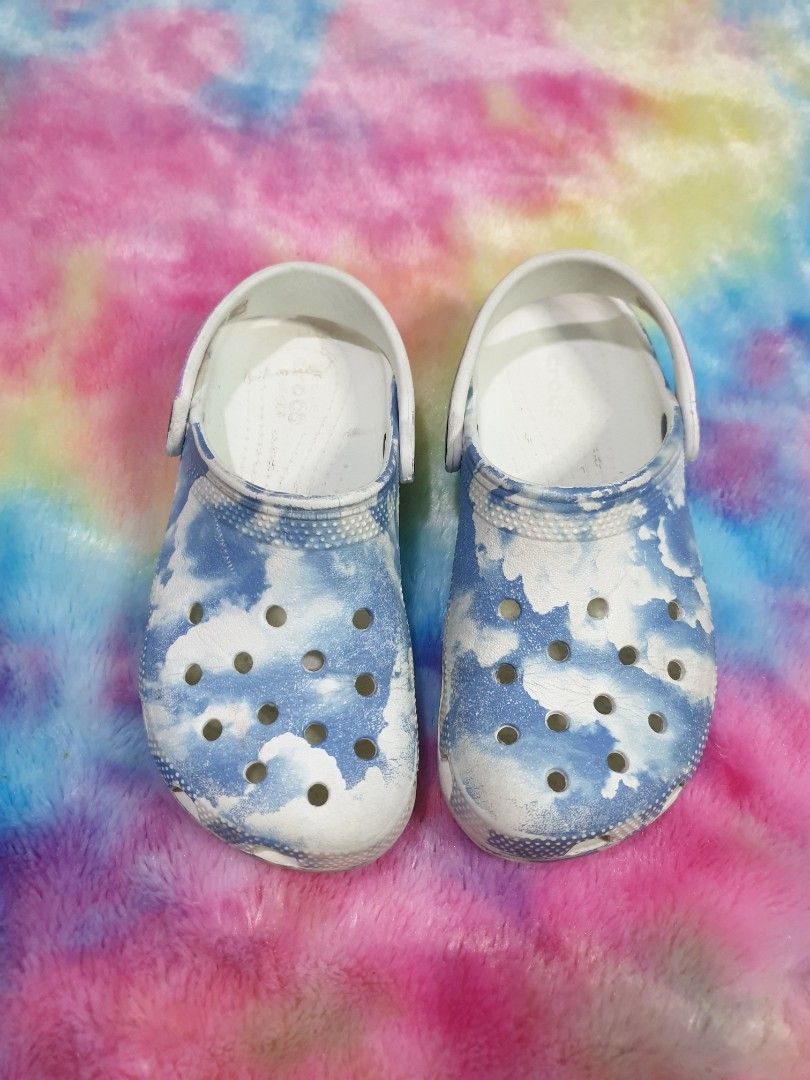 CROCS WHITE SKY BLUE KIDS CLASSIC CLOGS SLIDES C13 20cm, Men's