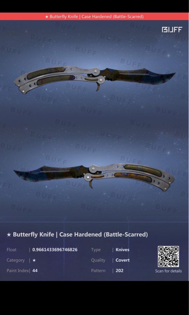 CSGO Butterfly Knife Case Hardened, Video Gaming, Gaming Accessories, InGame Products on Carousell