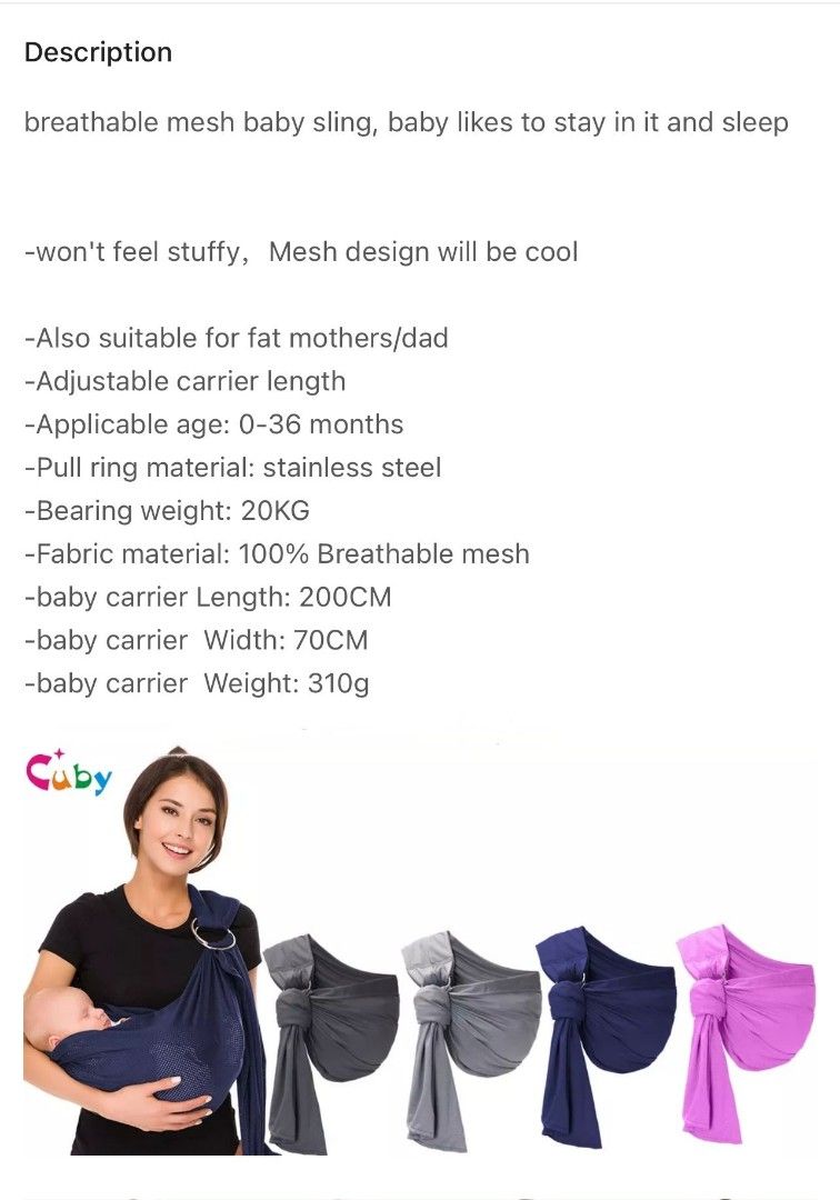 Cuby baby sling instructions new arrivals