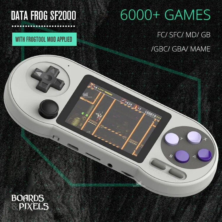 Customized Data Frog SF2000 Retro Gaming Handheld Console (FC, SFC, MD ...