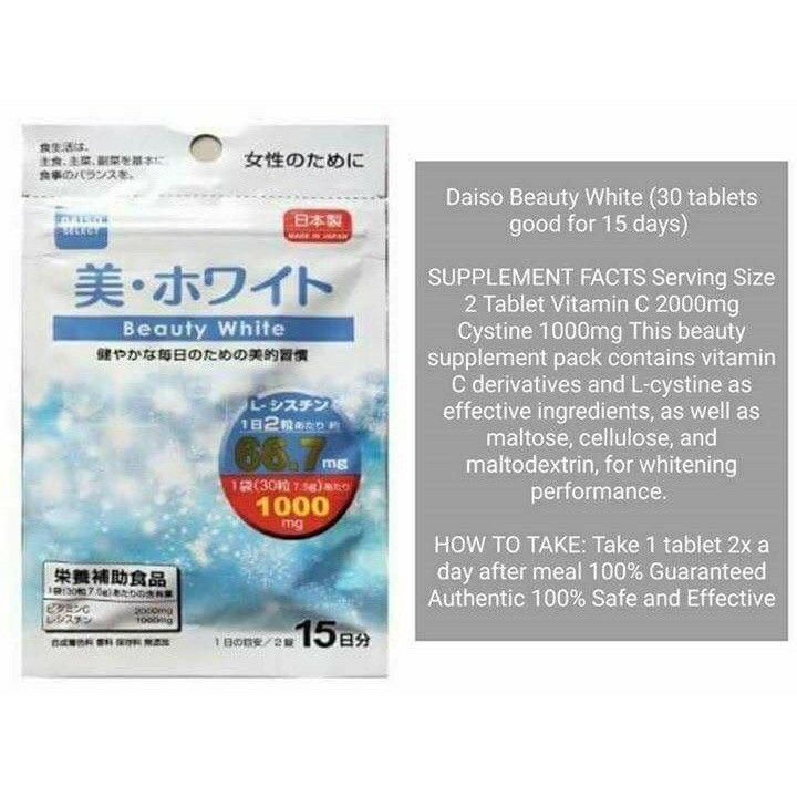 Daiso Collagen and Beauty White (Category: Face Care) located in Paranaque City. Submitted by MLandCobyApple (Listing ID 1243706450, Image 3). Description: Fresh From Japan Authentic Daiso Expiry date: Collagen January 2026 Beauty White November 2025.