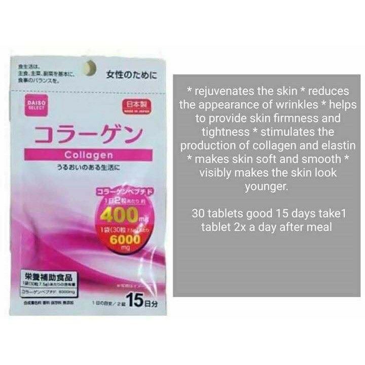 Daiso Collagen and Beauty White (Category: Face Care) located in Paranaque City. Submitted by MLandCobyApple (Listing ID 1243706450, Image 2). Description: Fresh From Japan Authentic Daiso Expiry date: Collagen January 2026 Beauty White November 2025.