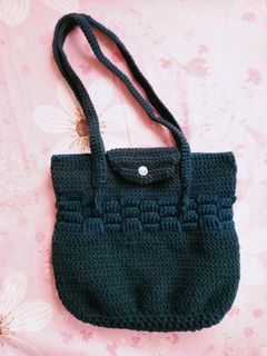 Dark Blue Crochet Bag