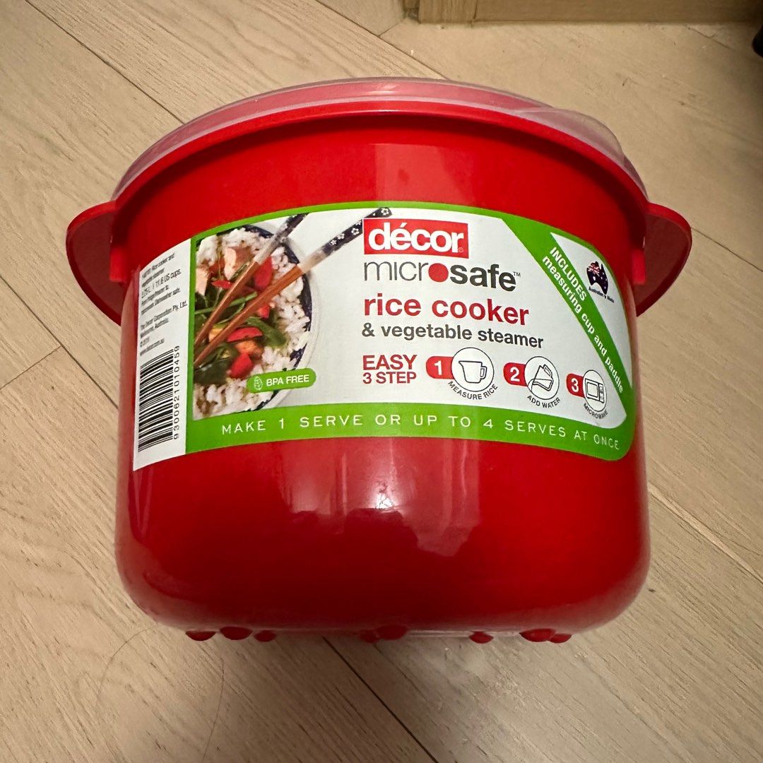 澳洲decor煮飯盒 rice cooker microsafe 只需加水 加米 放微波爐, 家庭電器, 廚房電器, 鍋具 Carousell