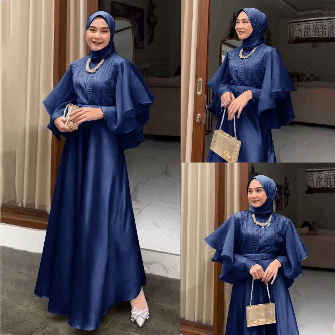 Ec Dress Maxi Almeera Abu l atasan fashion baju muslim gamis pesta