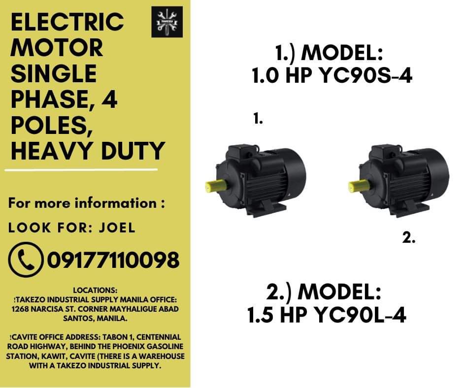 ELECTRIC MOTOR SINGLE PHASE 4 POLES, HEAVY DUTY on Carousell