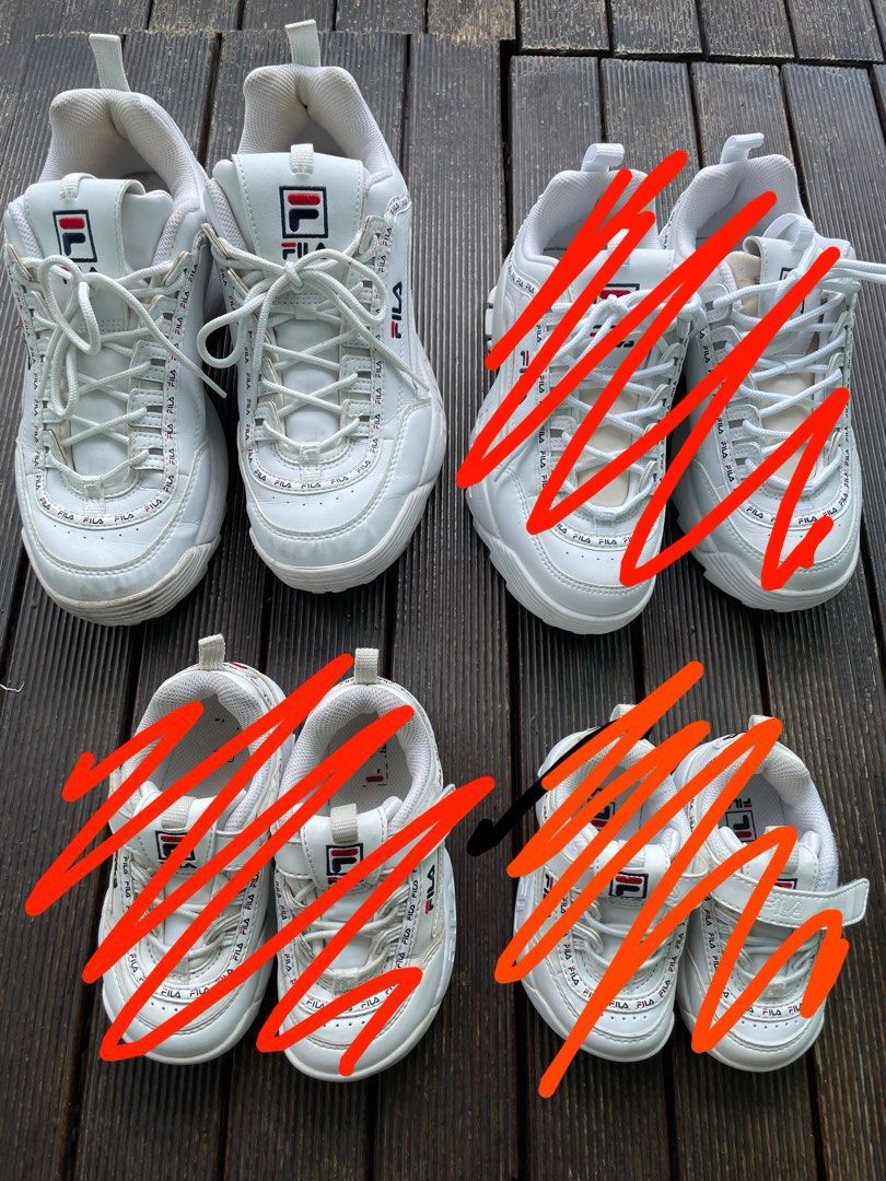 Fila White Disruptor 2 Adults Kids shoes