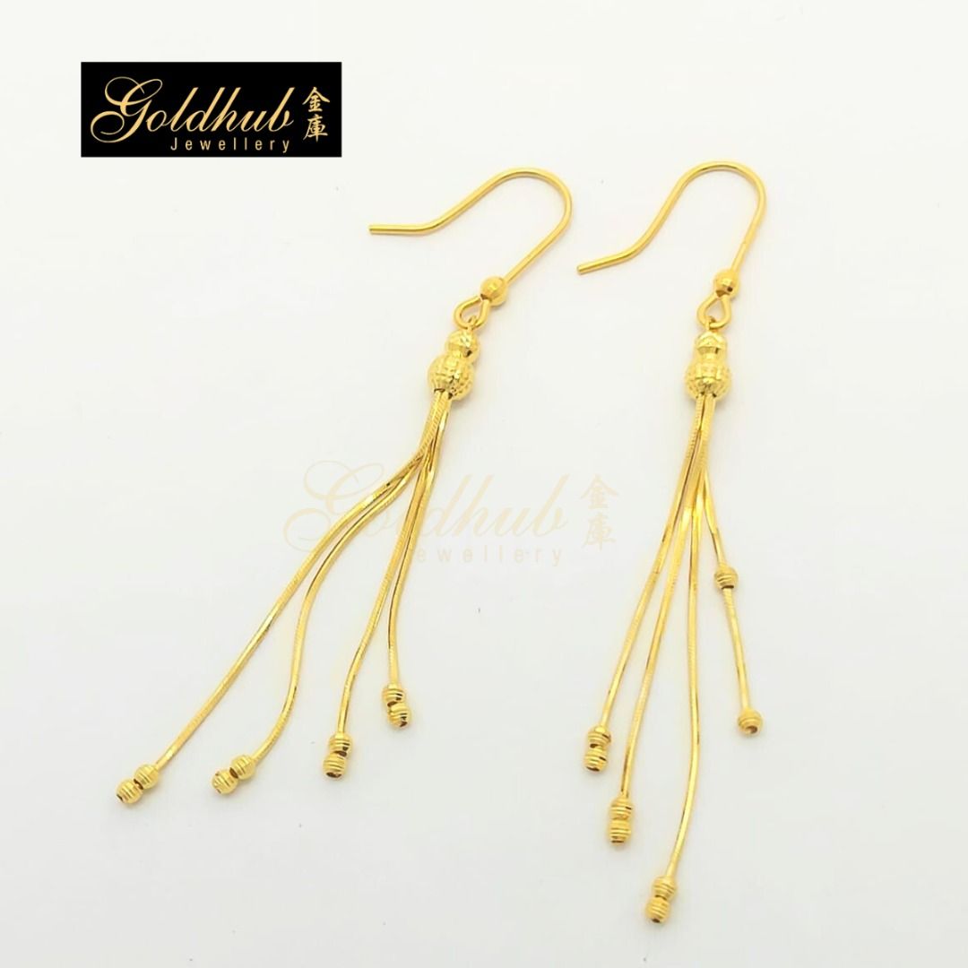 Gold earring shop design long