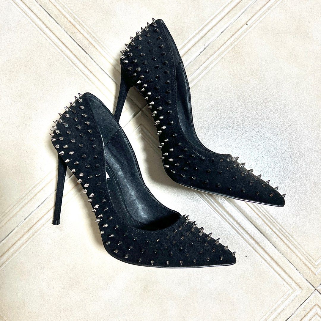 Steve madden black spiked heels shop