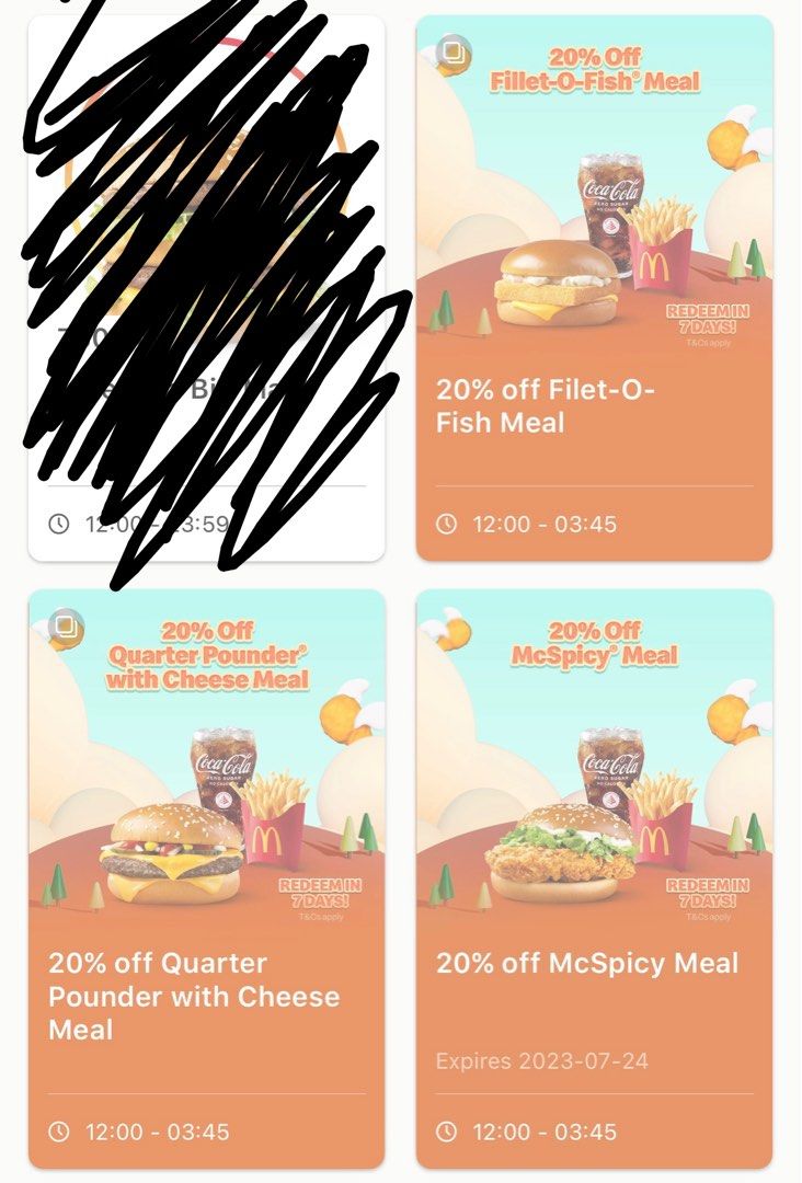 FREE Mcdonalds Vouchers, Tickets & Vouchers, Vouchers on Carousell