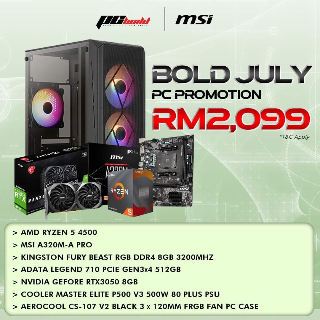 Msi - PC Gamer Ryzen 5 4500 + Watercooling - RTX 4060 8GO MSI