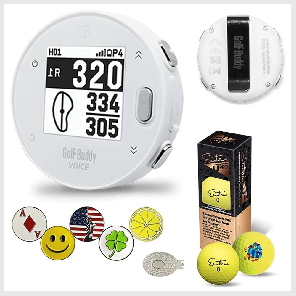 GolfBuddy Voice X GPS Rangefinder Bundle with 5 Ball Markers 1