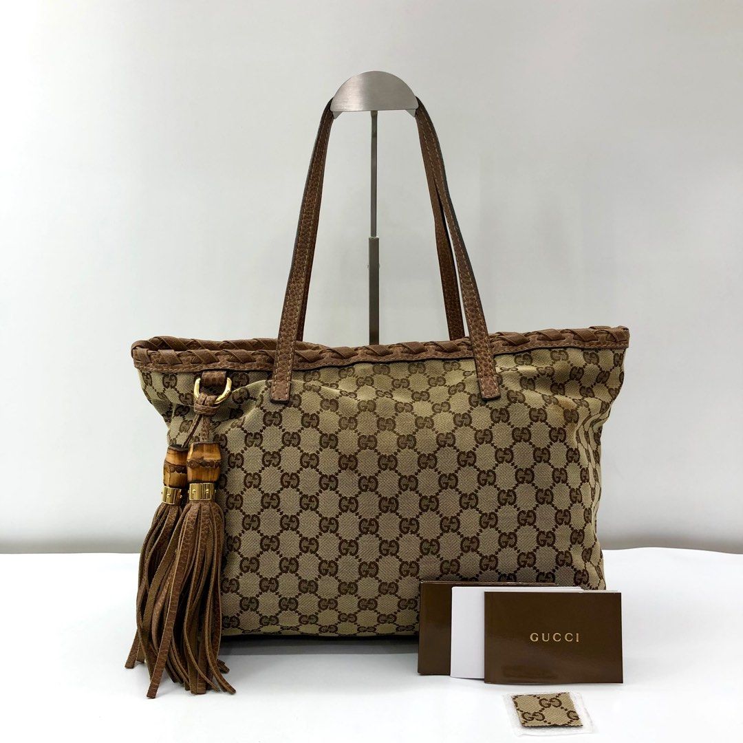 Gucci bamboo deals tassel tote