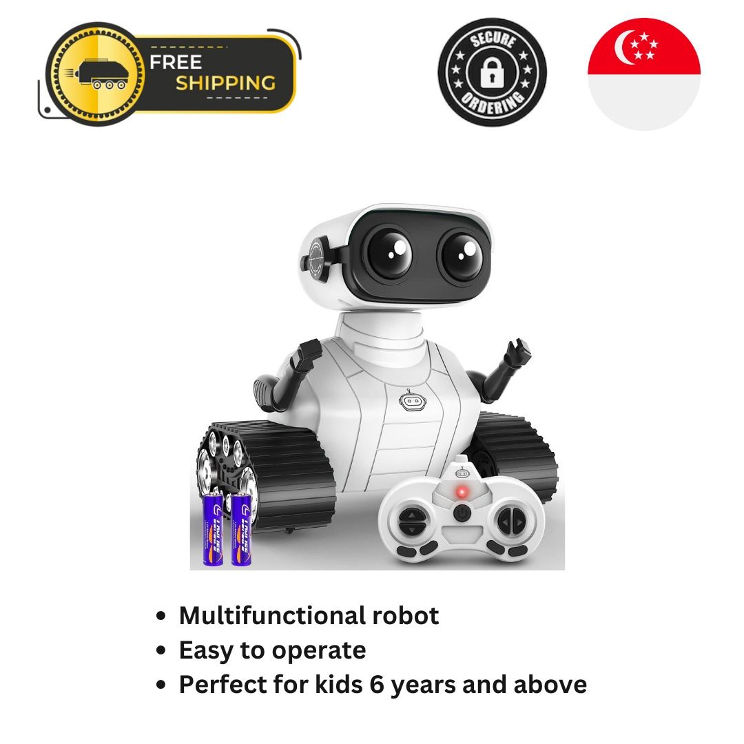 ALLCELE Robot Toys, Rechargeable RC Robot for Boys and Girls, Remote  Control Toy with Music and LED Eyes, Gift for Children Age 3 Years and Up -  White