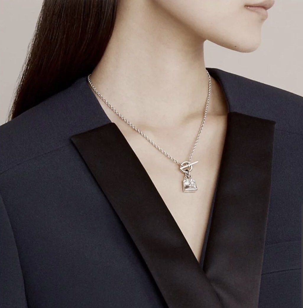 Hermes Birkin Womens Necklaces & Pendants, Silver