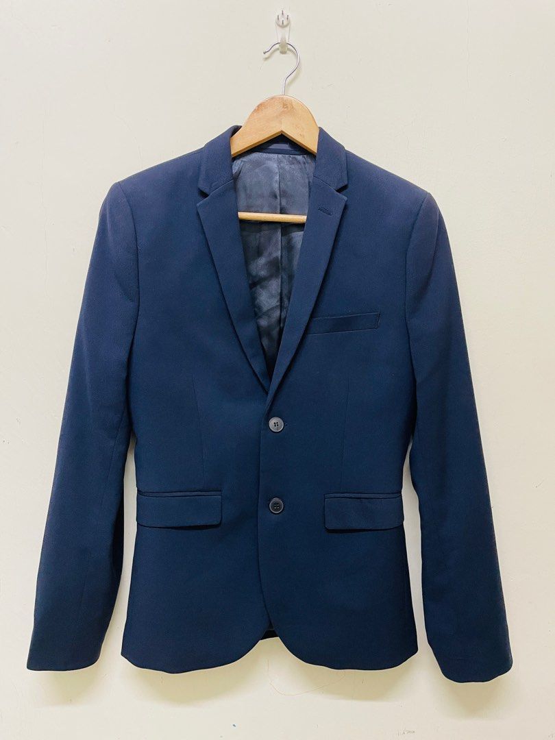 H&m navy blue coat deals