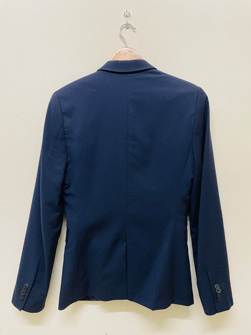 H M Coat Navy Blue Skinny Fit Men s Fashion Coats Jackets and