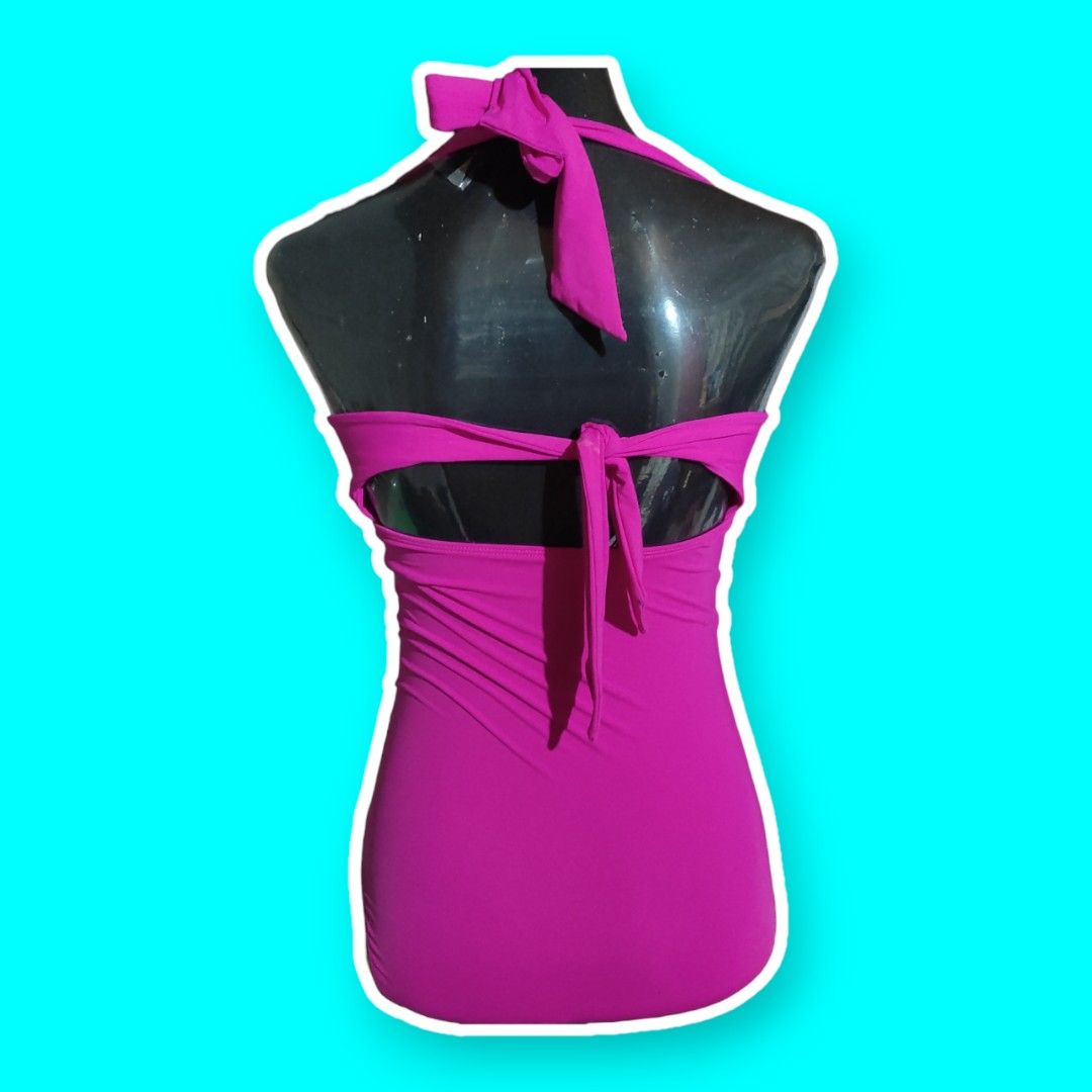 Hot pink one piece swimsuit on Carousell