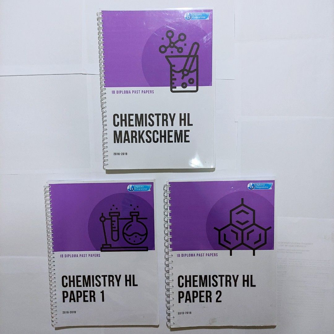 IB Diploma Chemistry HL 20162019 Past Papers Set (Paper 1+Paper 2+Mark