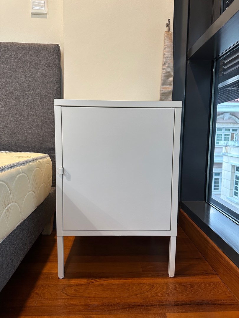 IKEA H LLAN white steel cabinet with legs Furniture Home Living