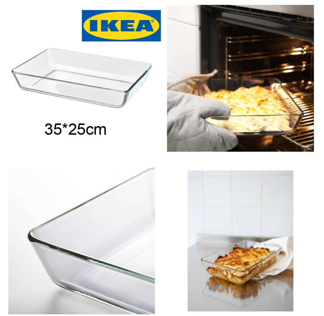 IKEA Oven serving Heat resistant Glass dish 35x25cm, Furniture & Home
