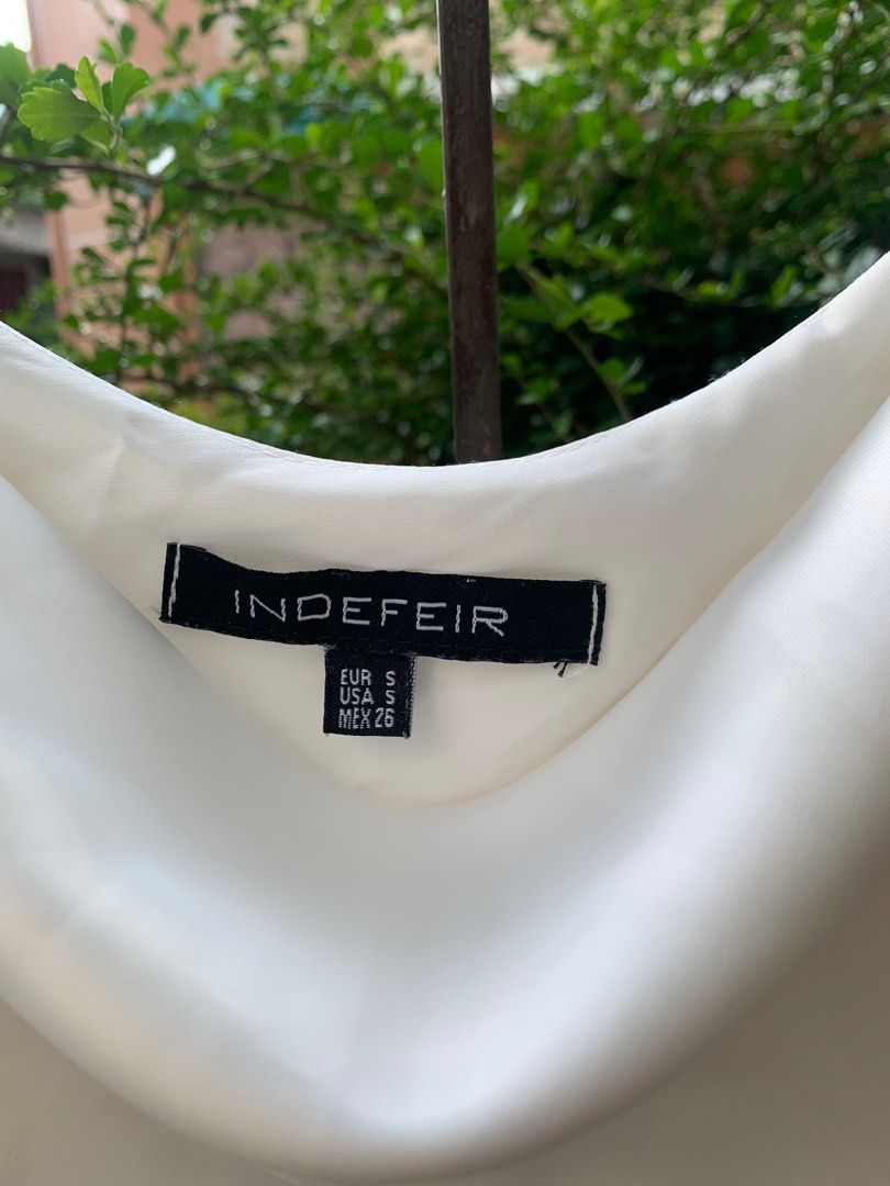 Indefeir White Silk Dress, Women's Fashion, Dresses & Sets, Evening ...