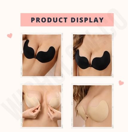 Lace Invisible Bra Adhesive Push Up Shell Bra Women Breathable Silicone  Nipple Covers Strapless Backless Sticky Bralette