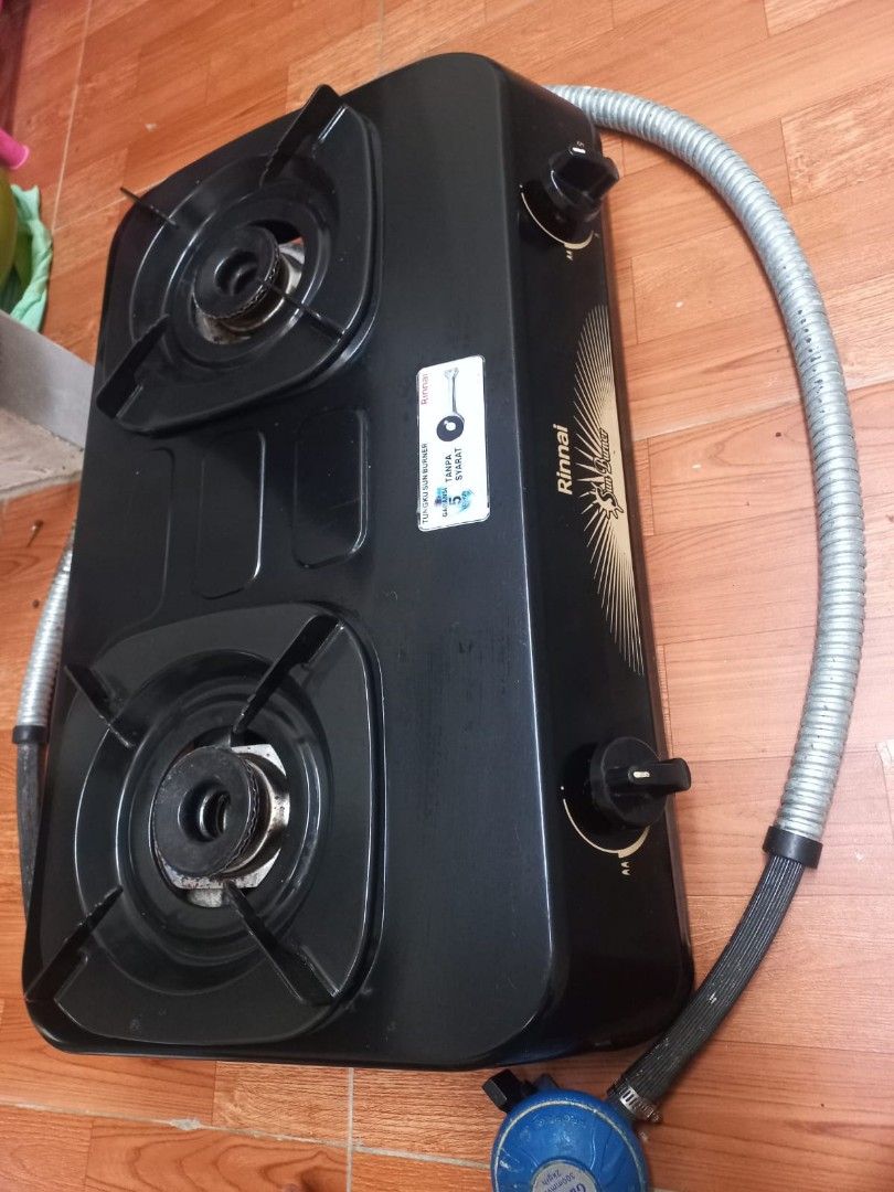 Kompor 2 Tungku Rinnai + Selang dan regulator, Kitchen & Appliances di ...