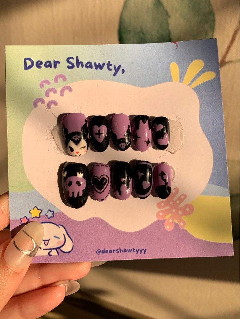 Kuromi press on nails / fake nails / kuku palsu on Carousell