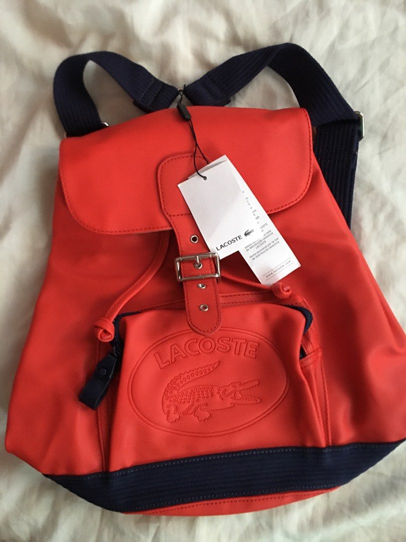 Lacoste backpack red on sale