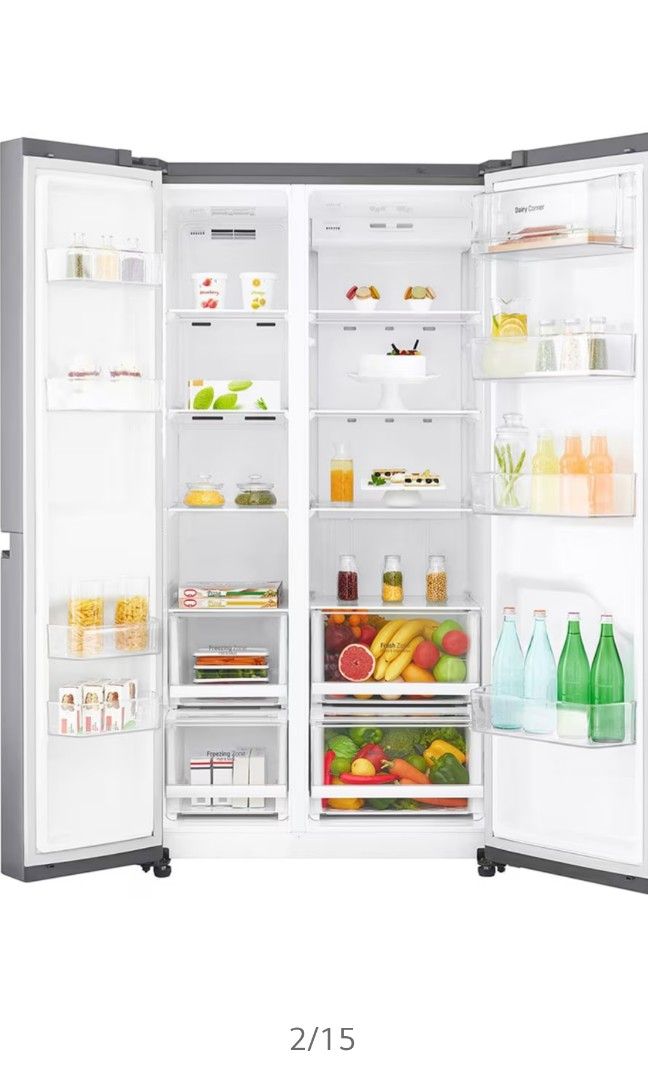 LG 626L sidebysidefridge with Inverter Linear Compressor in Platinum