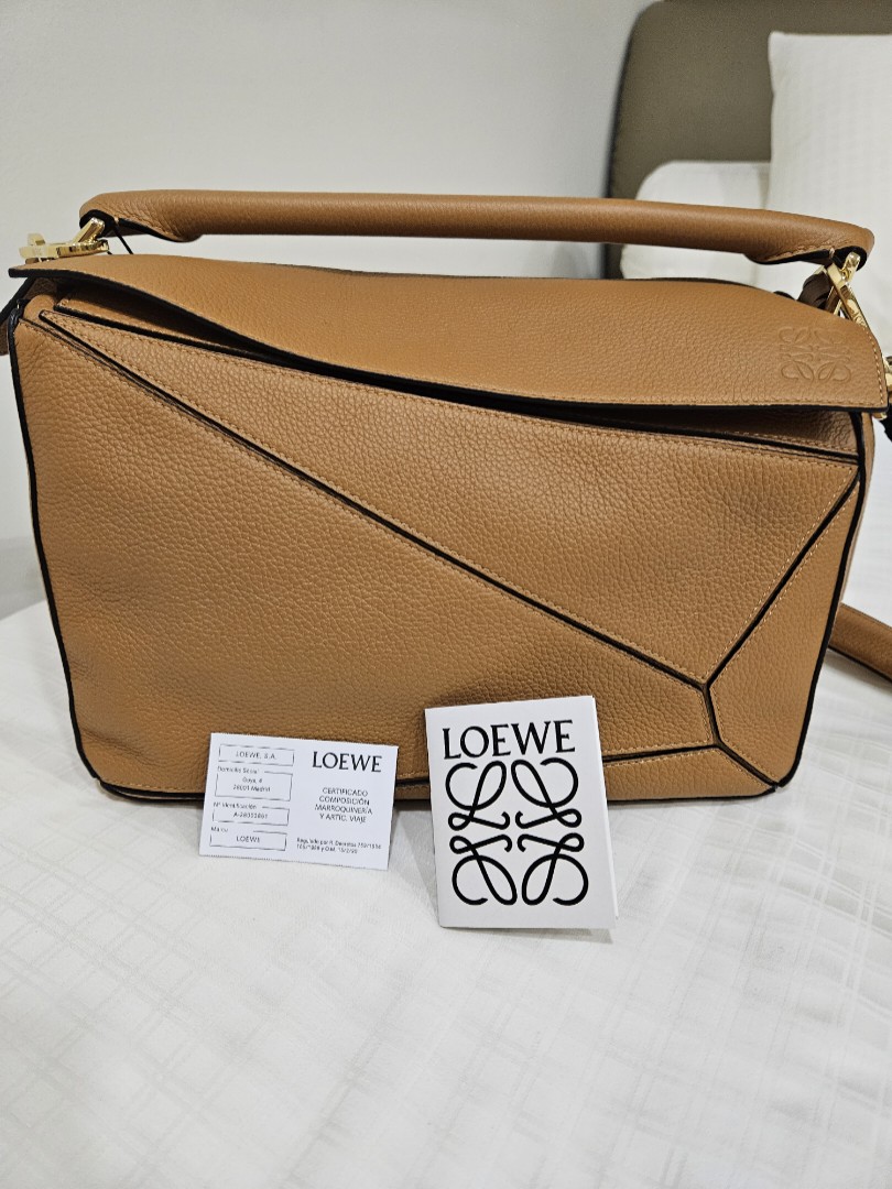 Puzzle bag in soft grained calfskin Light Caramel - LOEWE