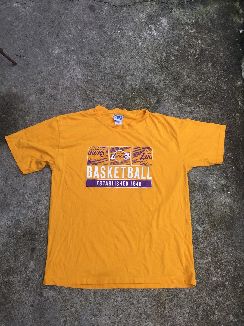 Los Angeles Lakers Shirt Mens Extra Large 1948 Yellow Basketball NBA