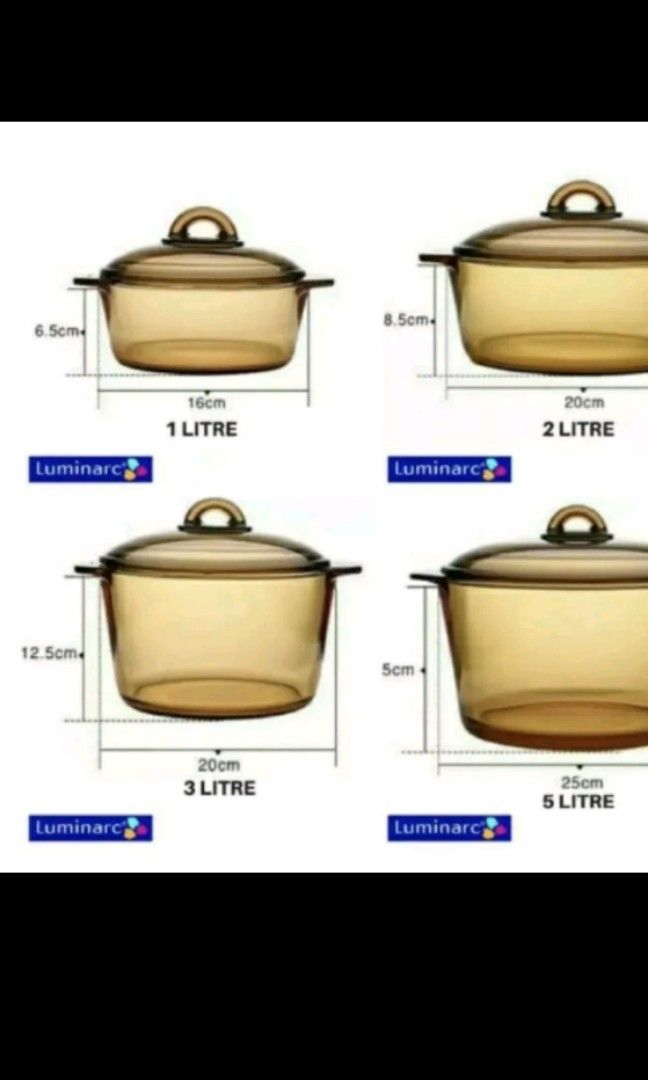 Luminarc Glass Cookware, Furniture & Home Living, Kitchenware