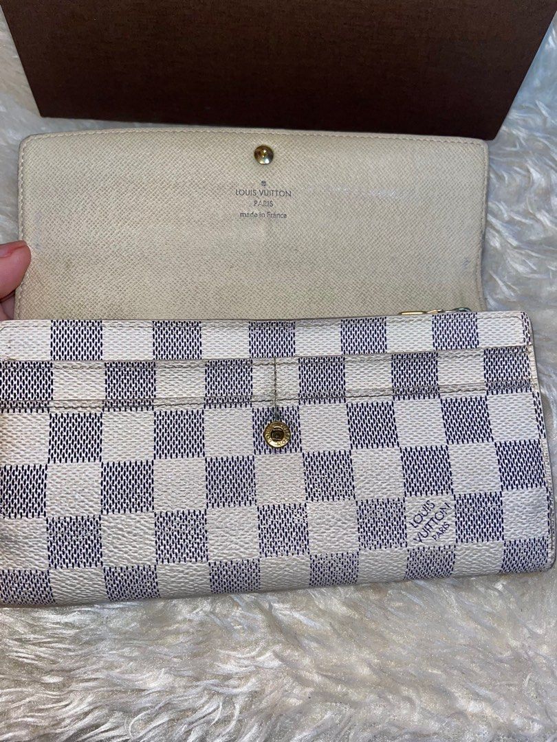 Louis Vuitton Bi-Fold Wallet N63208 Sarah Wallet Damier Azur White