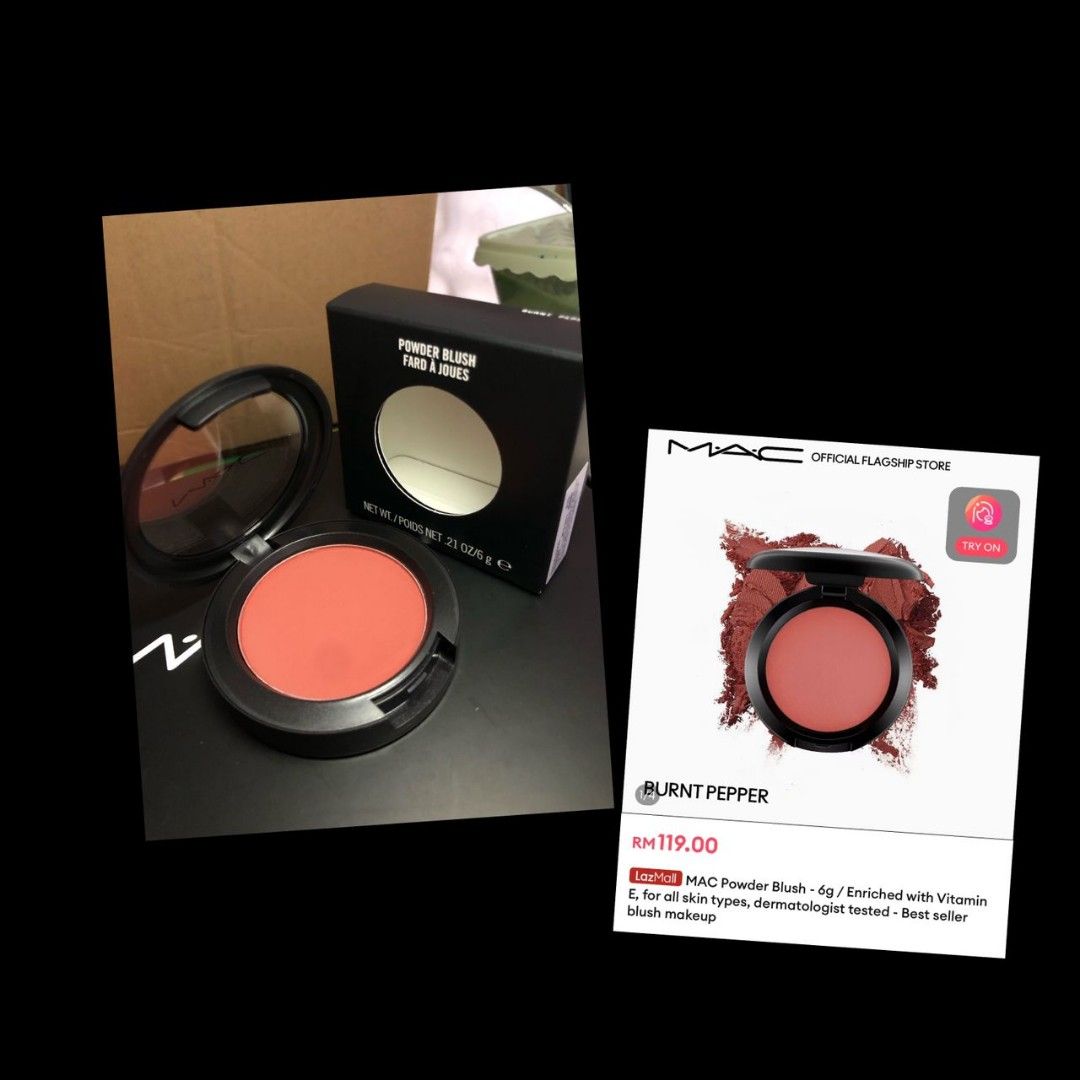 Mac powder blush burnt pepper, Beauty & Personal Care, Face, Makeup on Carousell