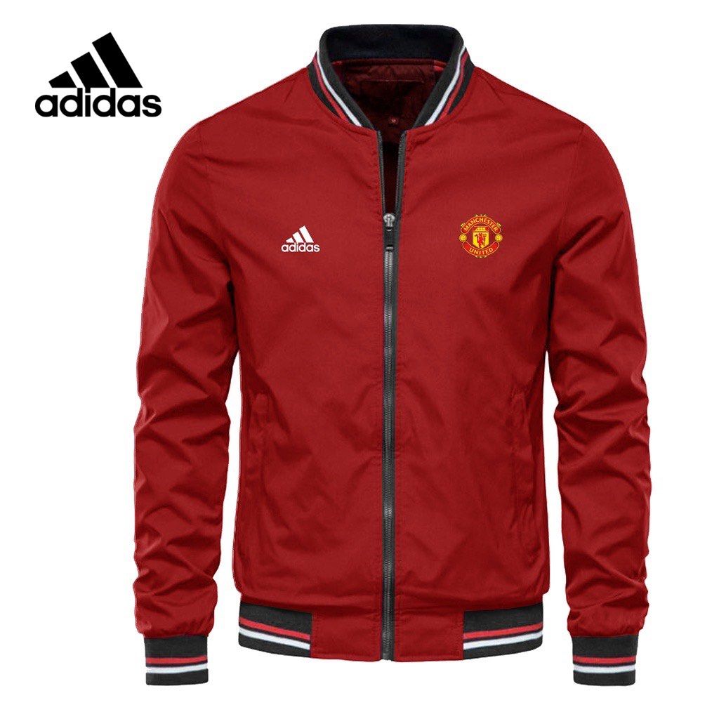 Manchester United unisex Logo Bomber Baseball Jacket Zippper Baseball Jacket New Taslan Bomber Jacket Varsity Zipper Bomber Jacket BRAND NEW