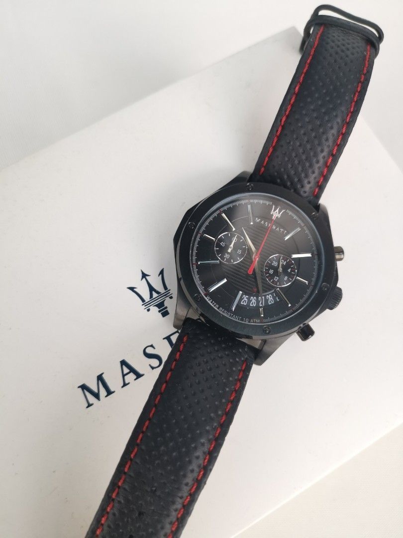 Maserati watch black deals and red