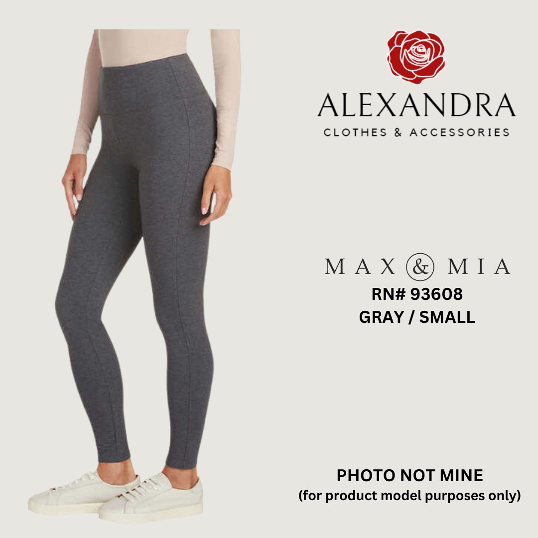 Max & Mia Women's Leggings Pants Size XL Black French Terry High Waist