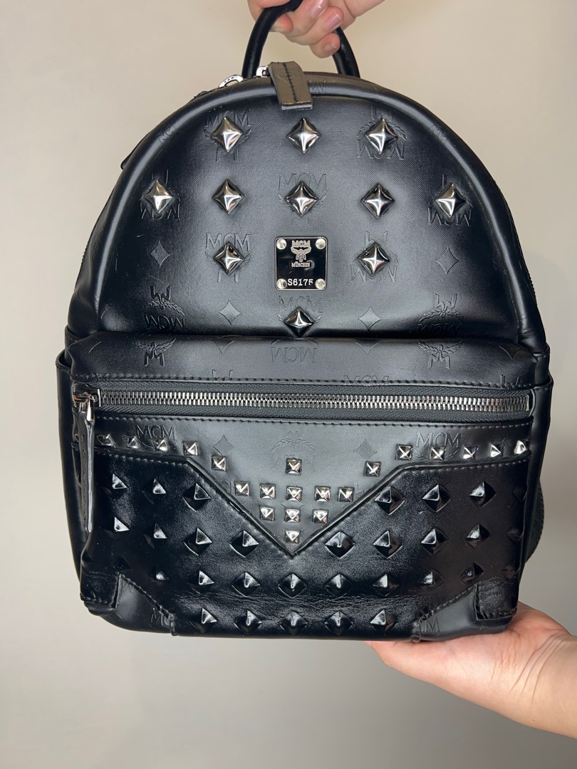 Mcm embossed backpack store